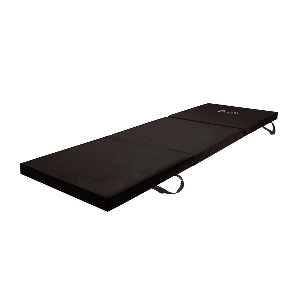 Trifold Exercise Mat Floor Black