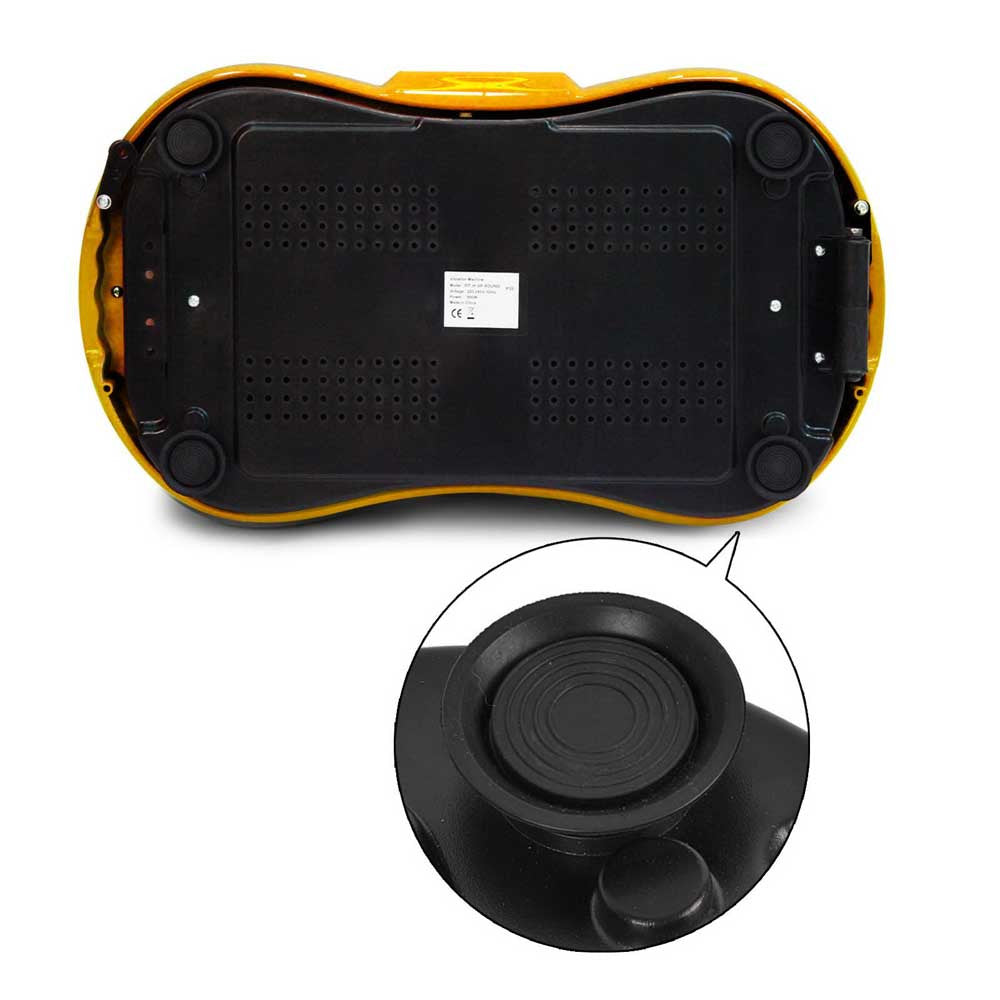 1000W Vibrating Plate Exercise Platform with Roller Wheels - Gold