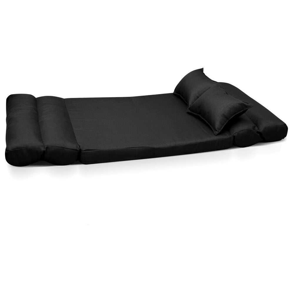 Double Size Adjustable Lounge Sofa - 5 positions Black