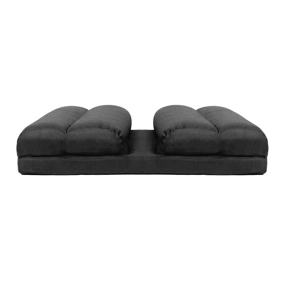 Double Size Adjustable Lounge Sofa - 5 positions Black