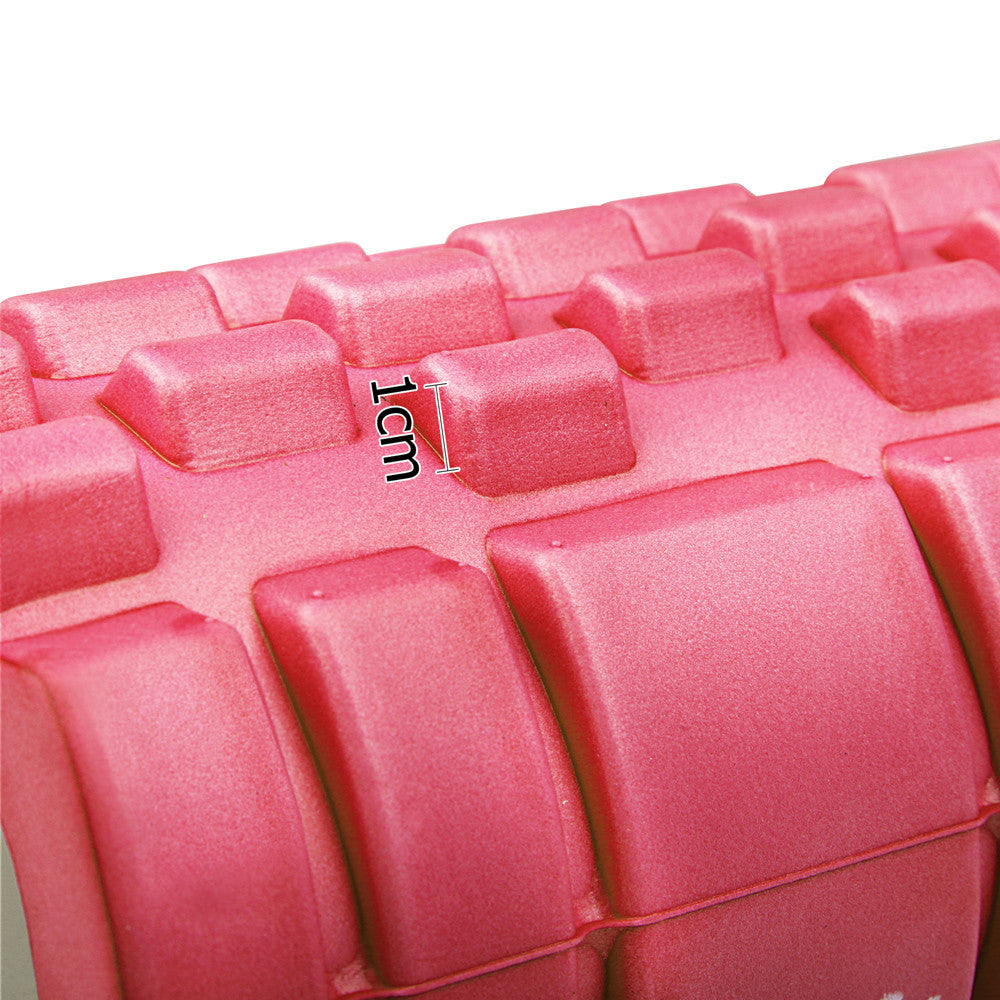 Yoga Gym Pilates EVA Grid Foam Roller Pink 33 x 14cm