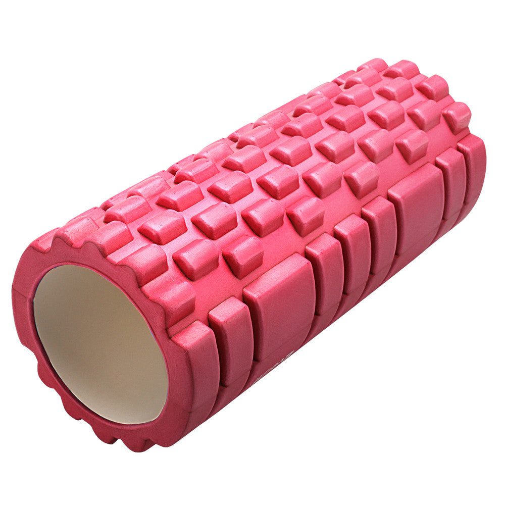 Yoga Gym Pilates EVA Grid Foam Roller Pink 33 x 14cm