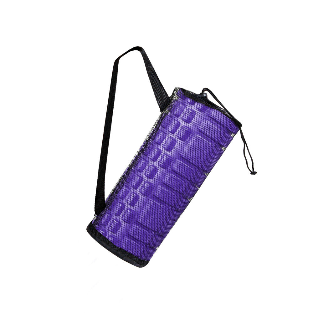 Yoga Gym Pilates EVA Grid Foam Roller Purple 33 x 14cm