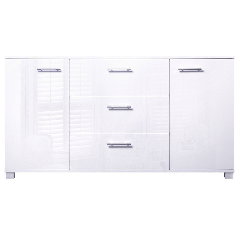 High Gloss Sideboard Storage Cabinet Cupboard White