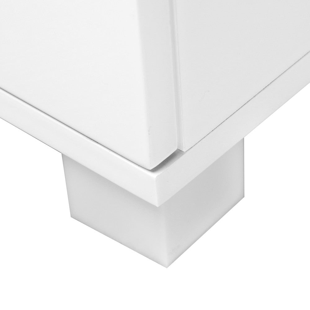 High Gloss Two Drawers Bedside Table Cabinet Lamp Unit White