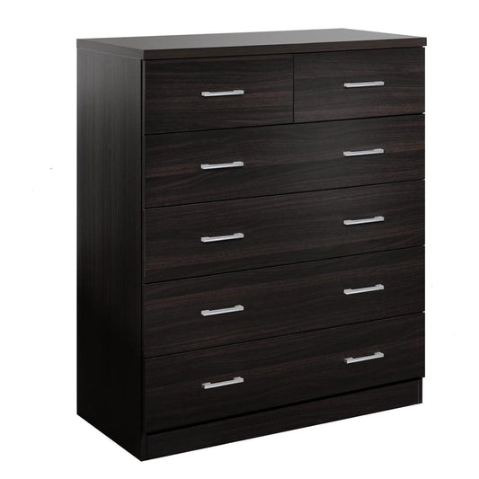 Tallboy 6 Drawers Storage Cabinet Walnut