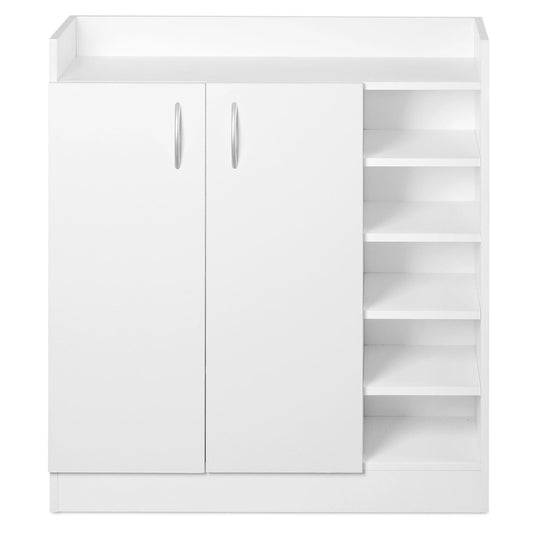 2 Doors Shoe Cabinet Storage Cupboard White