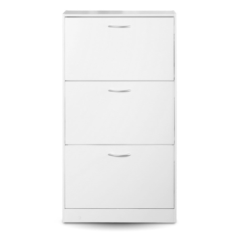 3 Drawers Chest Shoe Cabinet Storage Organizer White