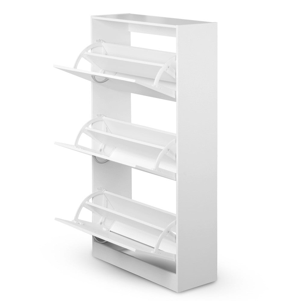 3 Drawers Chest Shoe Cabinet Storage Organizer White