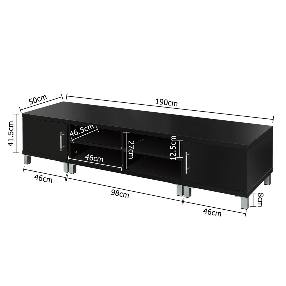 TV Stand Entertainment Unit Lowline Cabinet Drawer Black