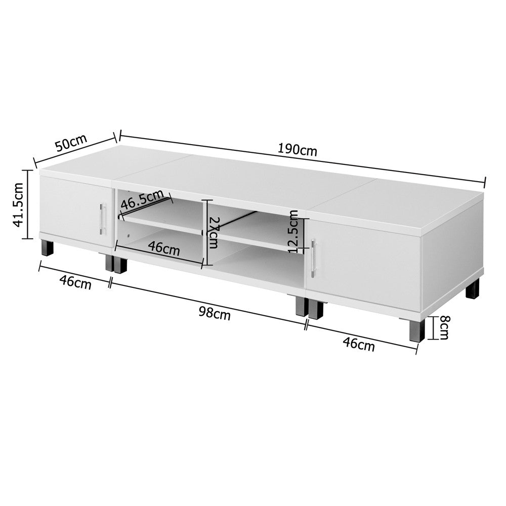 TV Stand Entertainment Unit Lowline Cabinet Drawer White