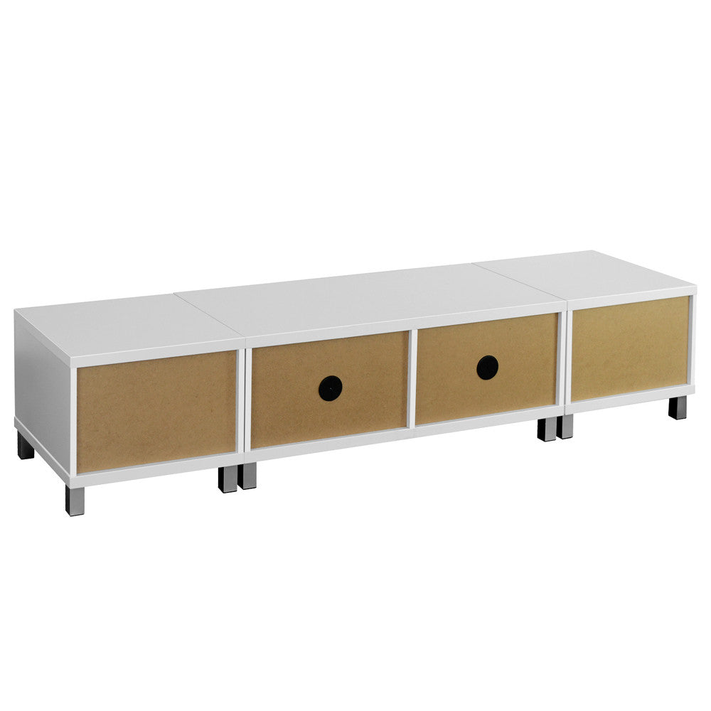 TV Stand Entertainment Unit Lowline Cabinet Drawer White