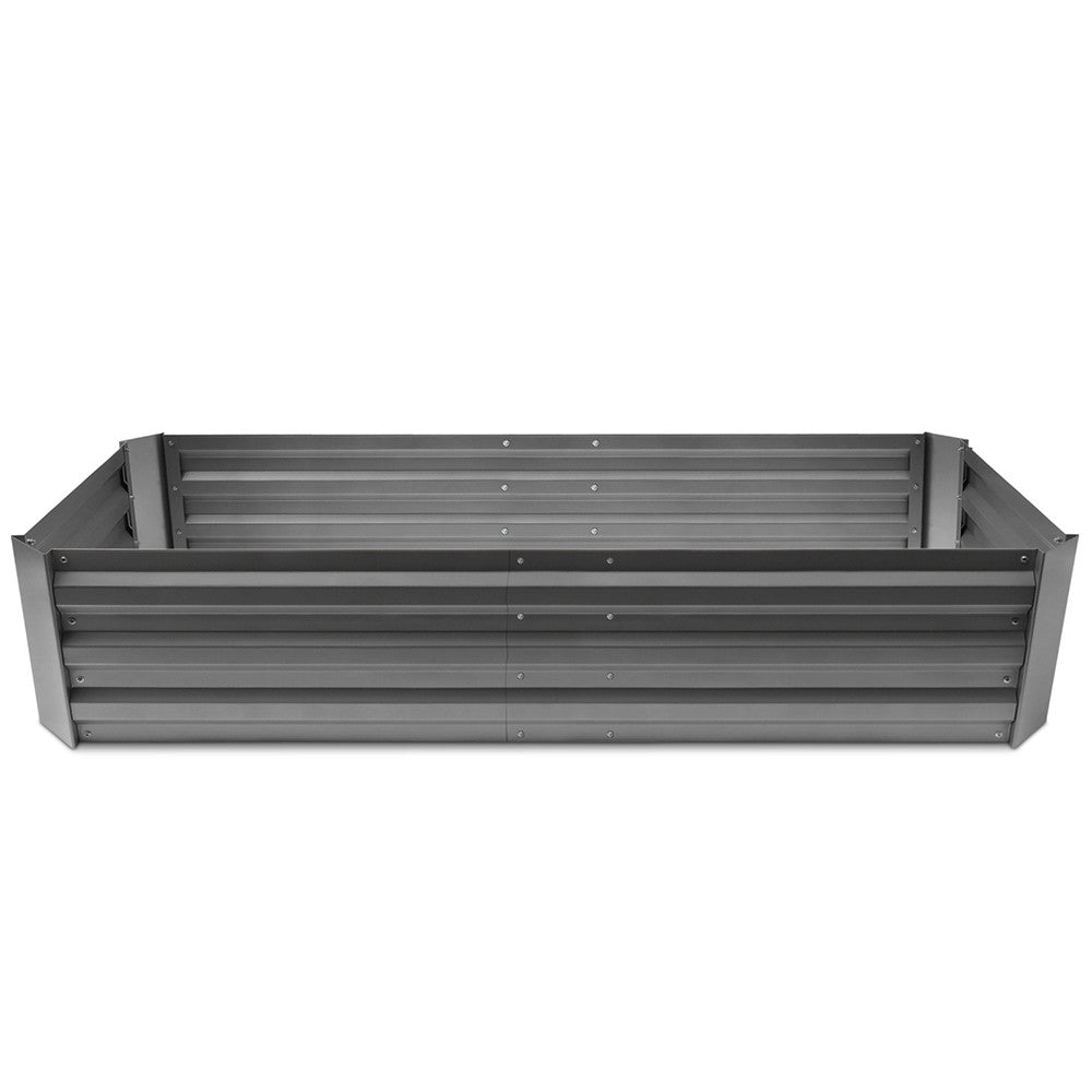 Galvanised Raised Garden Bed - 150 x 90 x 30cm - Aluminium Grey