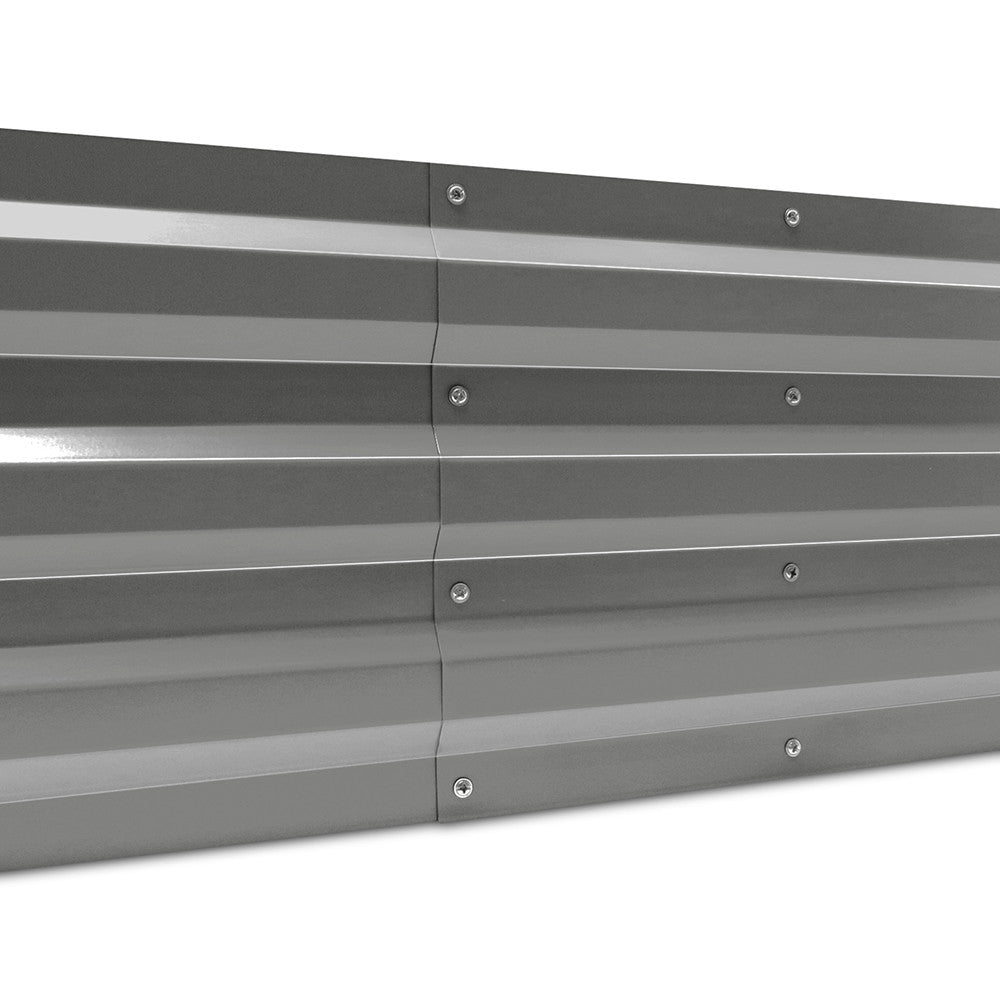 Galvanised Raised Garden Bed - 150 x 90 x 30cm - Aluminium Grey