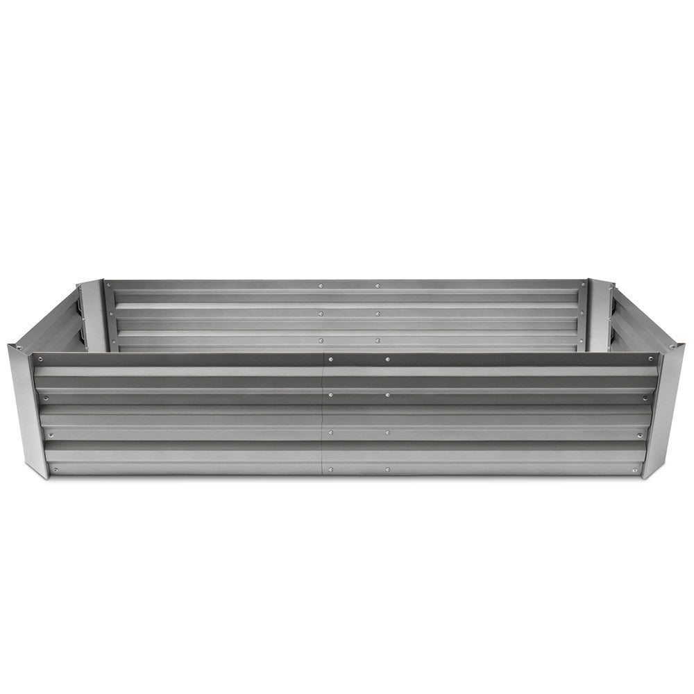 Galvanised Raised Garden Bed - 150 x 90 x 30cm - Aluminium White