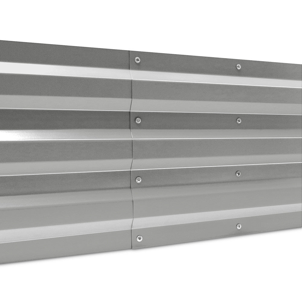 Galvanised Raised Garden Bed - 150 x 90 x 30cm - Aluminium White