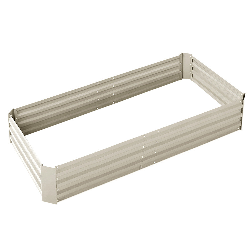 Galvanised Raised Garden Bed - 150 x 90 x 30cm - Cream