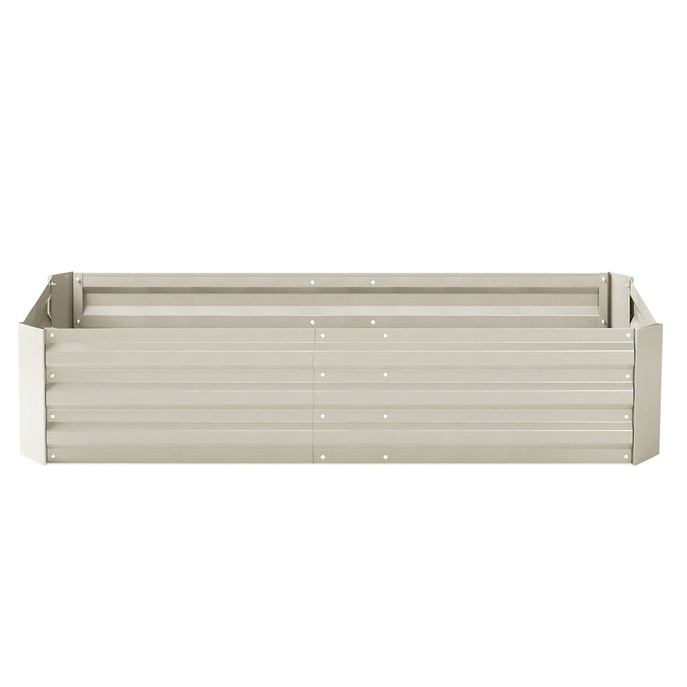 Galvanised Raised Garden Bed - 150 x 90 x 30cm - Cream