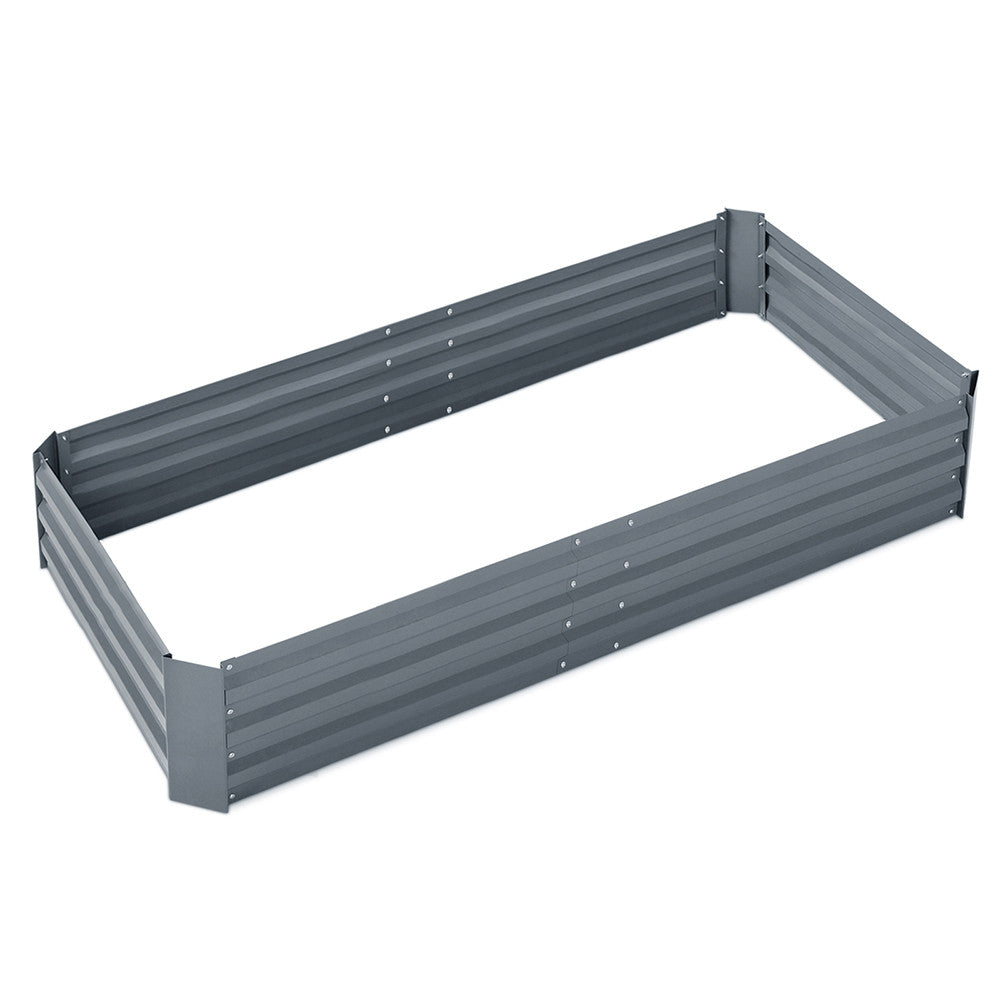 Galvanised Raised Garden Bed - 150 x 90 x 30cm - Grey