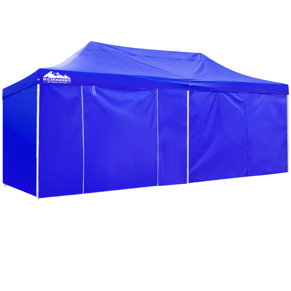 3m x 6m Folding Outdoor Gazebo Marquee Blue