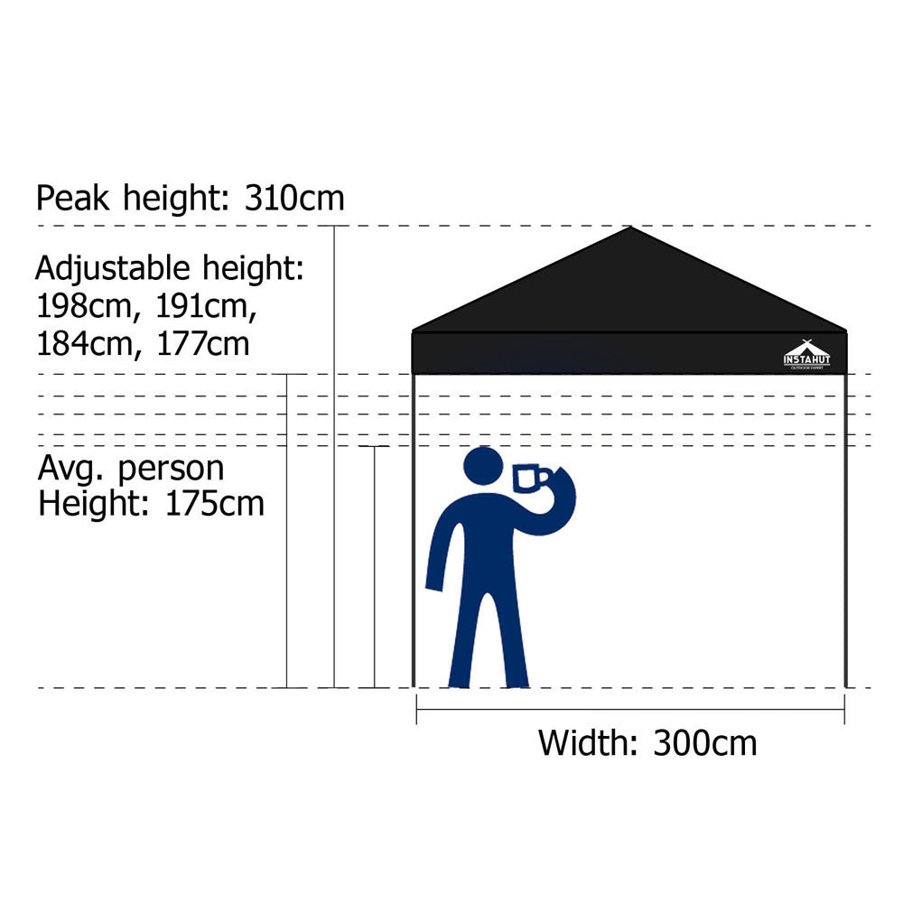 3X3 Pop Up Gazebo - Black