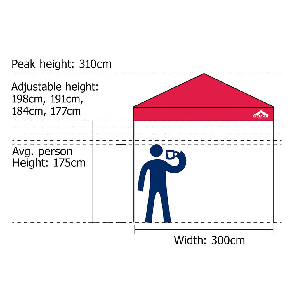 3X3 Pop Up Gazebo - Red