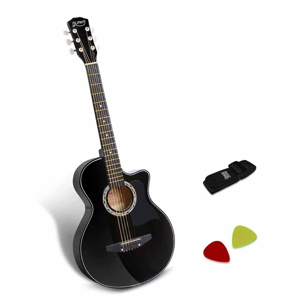 38 Inch Wooden Acoustic Guitar Black