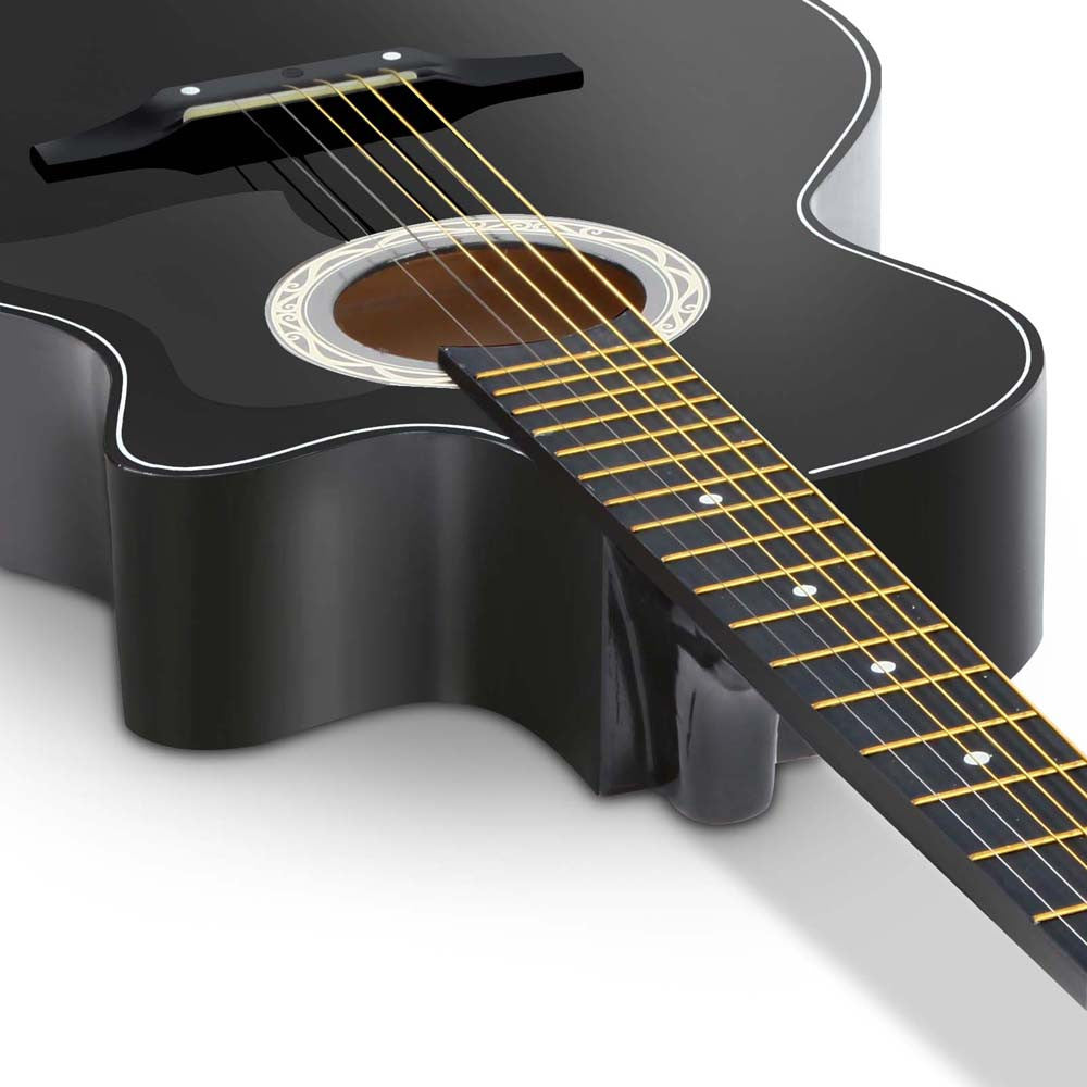 38 Inch Wooden Acoustic Guitar Black