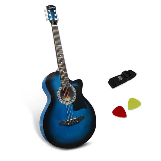 38 Inch Wooden Acoustic Guitar Blue