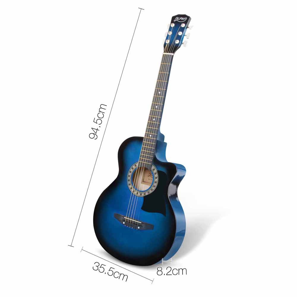 38 Inch Wooden Acoustic Guitar Blue