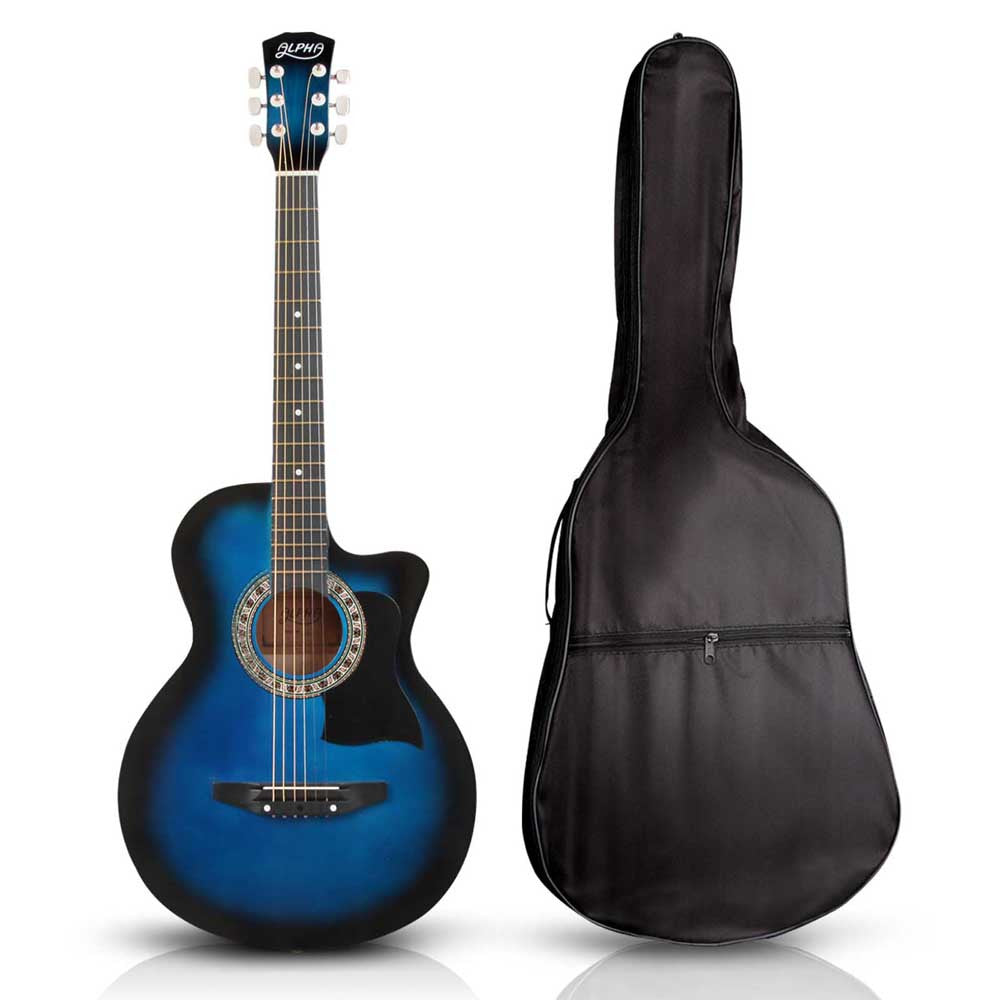 38 Inch Wooden Acoustic Guitar Blue