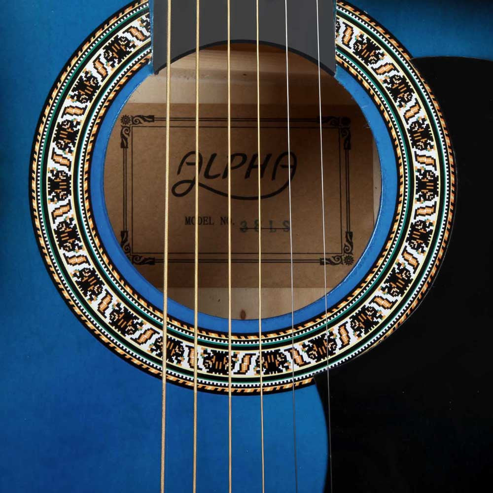 38 Inch Wooden Acoustic Guitar Blue