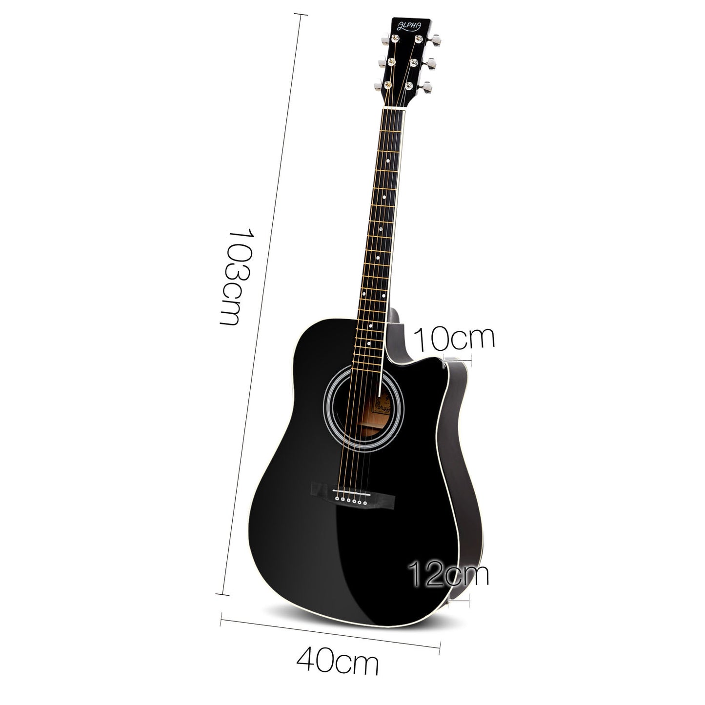 41" Steel-Stringed Acoustic Guitar Black