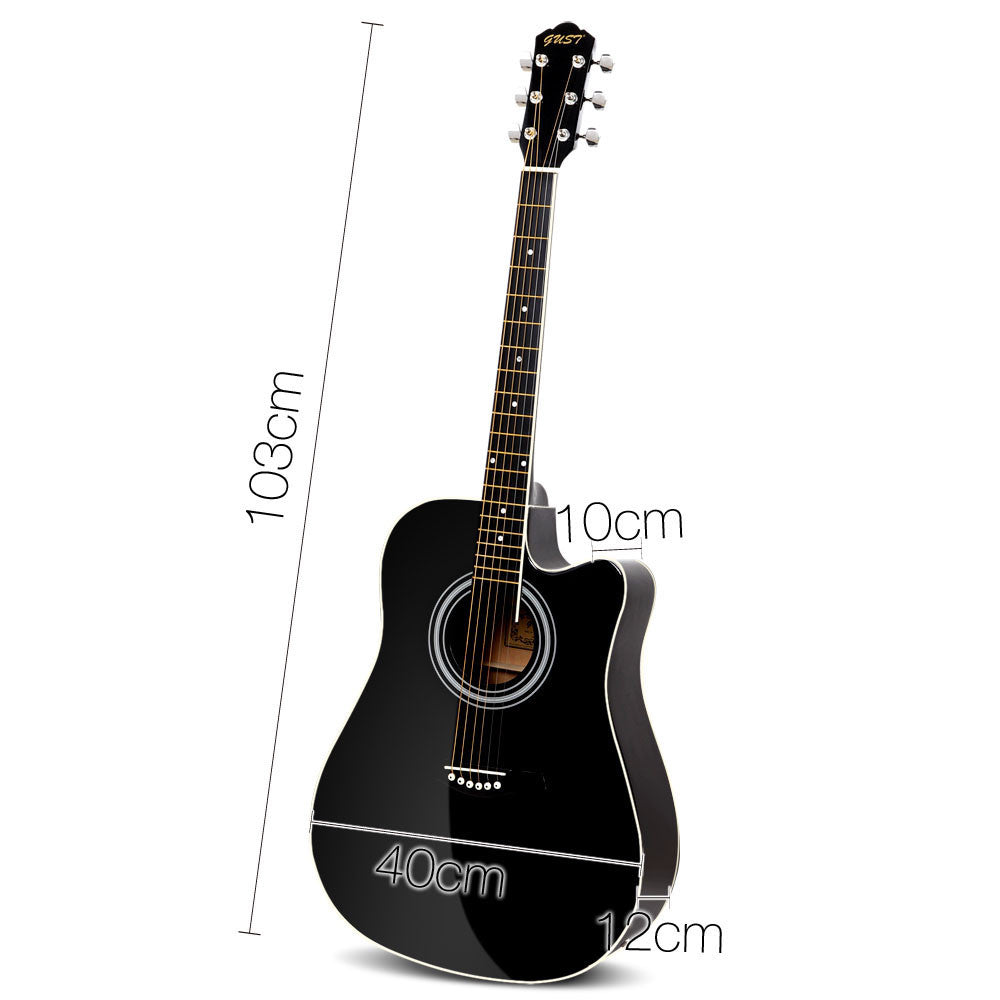 41" 5- Band EQ Electric Acoustic Guitar Full Size Black