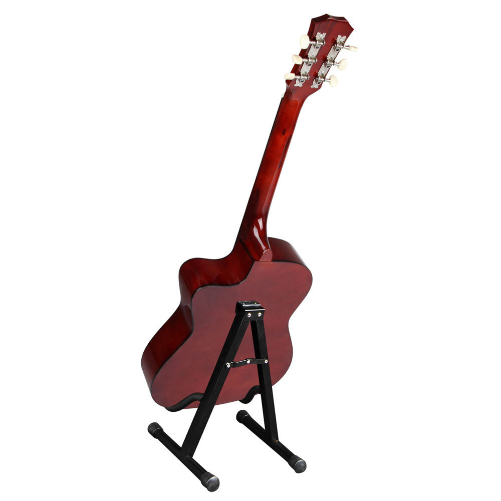 Acoustic Cutaway Guitar Natural w/ Steel String Stand Strap