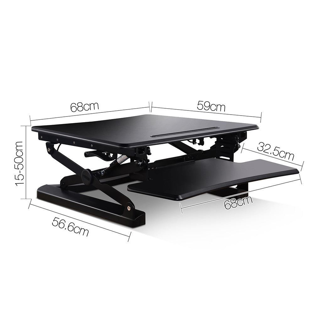 Height Adjustable Standing Desk 68CM - Black