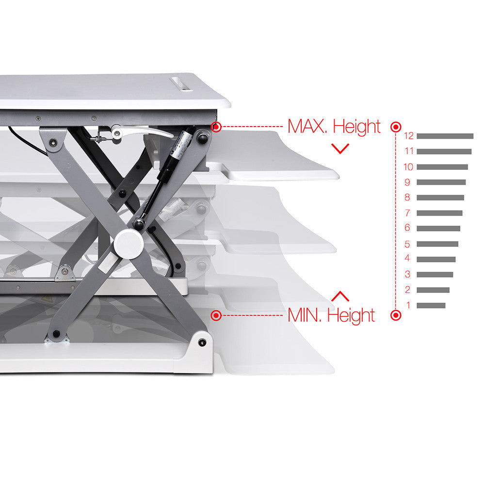 Height Adjustable Standing Desk 68CM - White