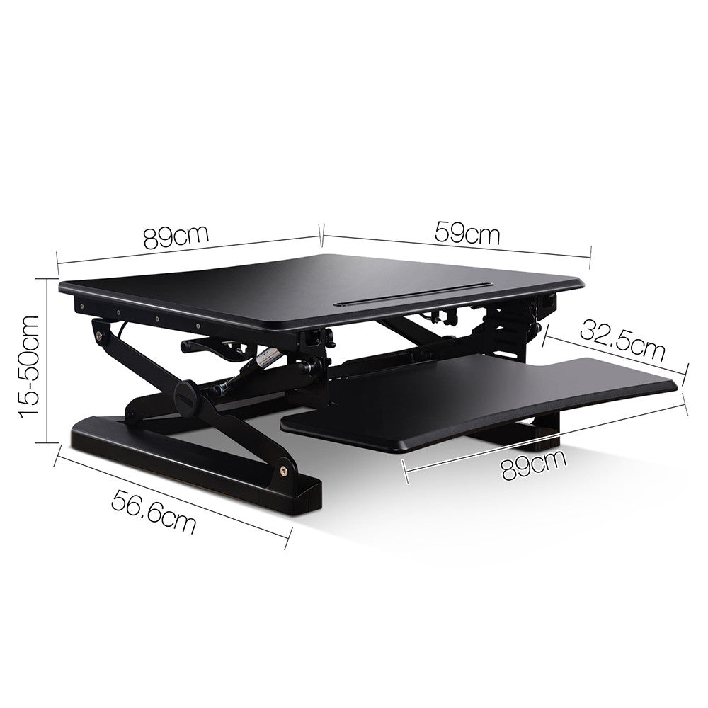 Height Adjustable Standing Desk 90CM - Black