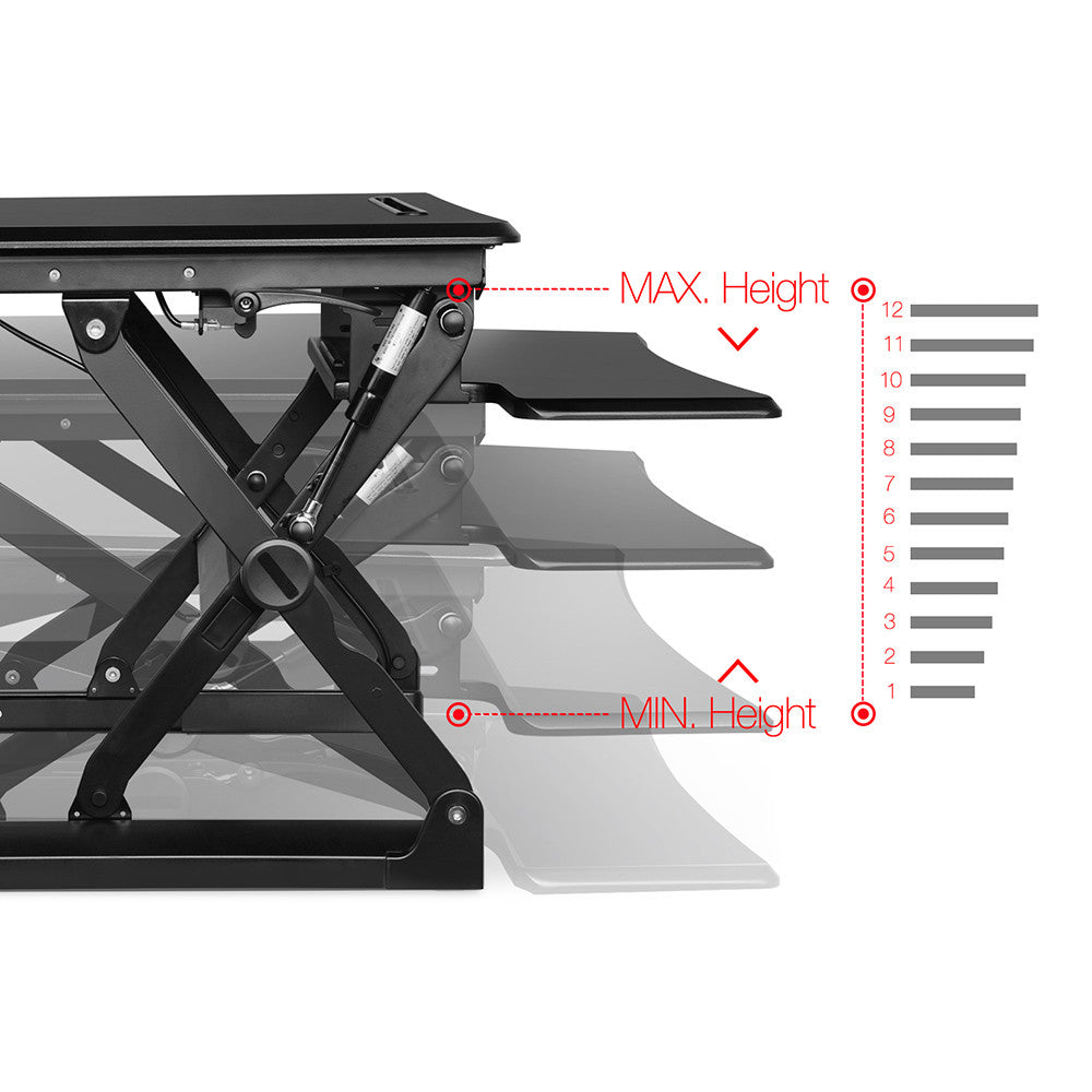 Height Adjustable Standing Desk 90CM - Black