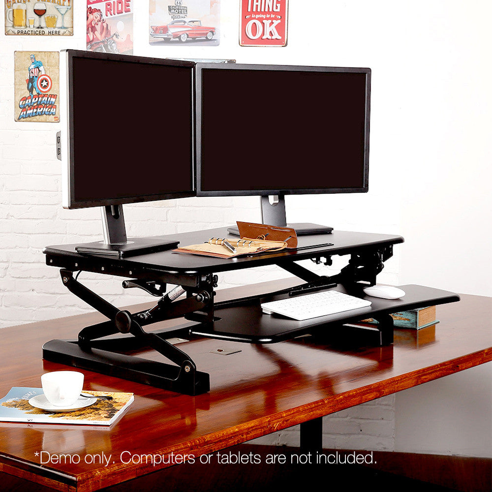 Height Adjustable Standing Desk 90CM - Black