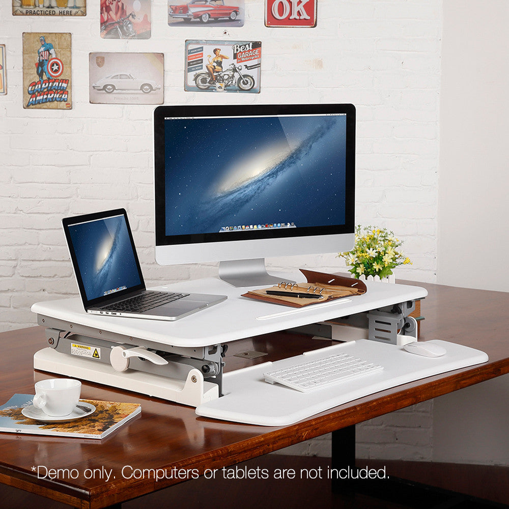 Height Adjustable Standing Desk 90CM - White