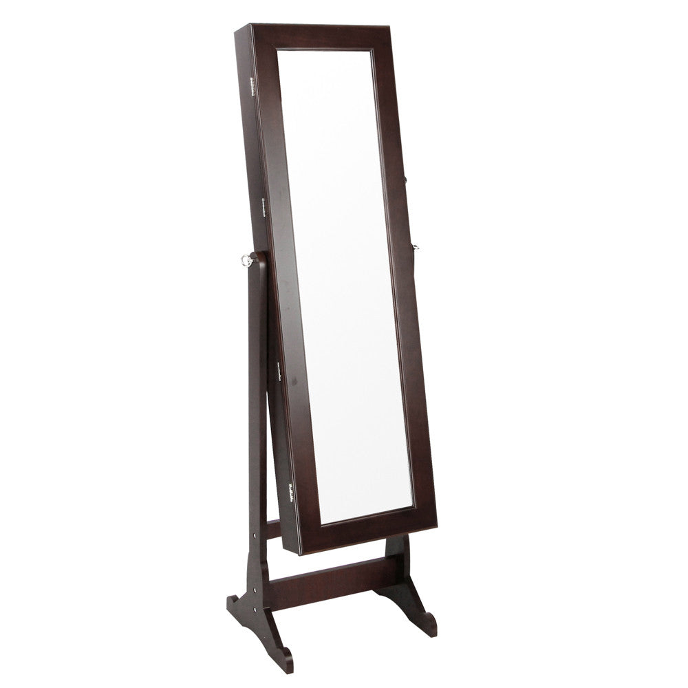 Mirror Jewellery Cabinet Storage 146cm Walnut