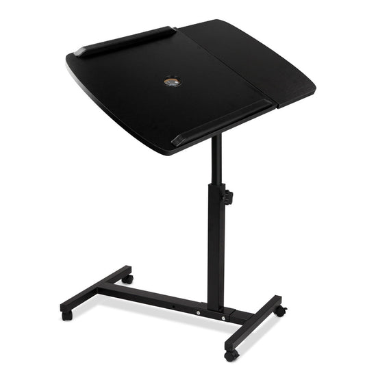 Rotating Mobile Laptop Adjustable Desk w/ USB Cooler Black 