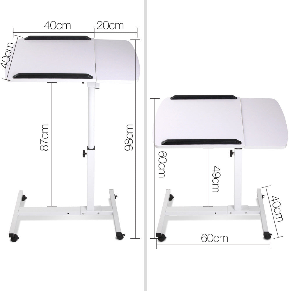 Rotating Mobile Laptop Adjustable Desk White