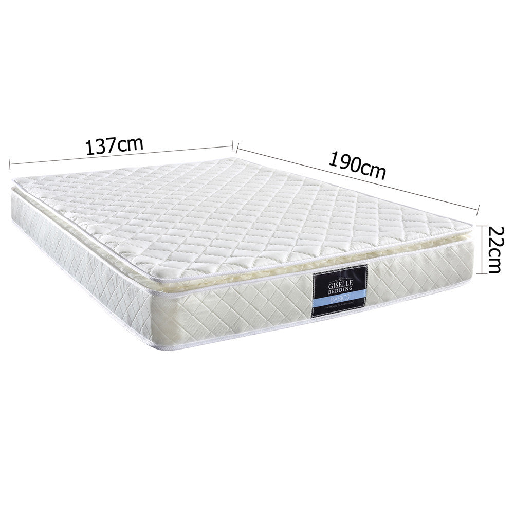 Pillow Top Pocket Spring Mattress 22cm Double