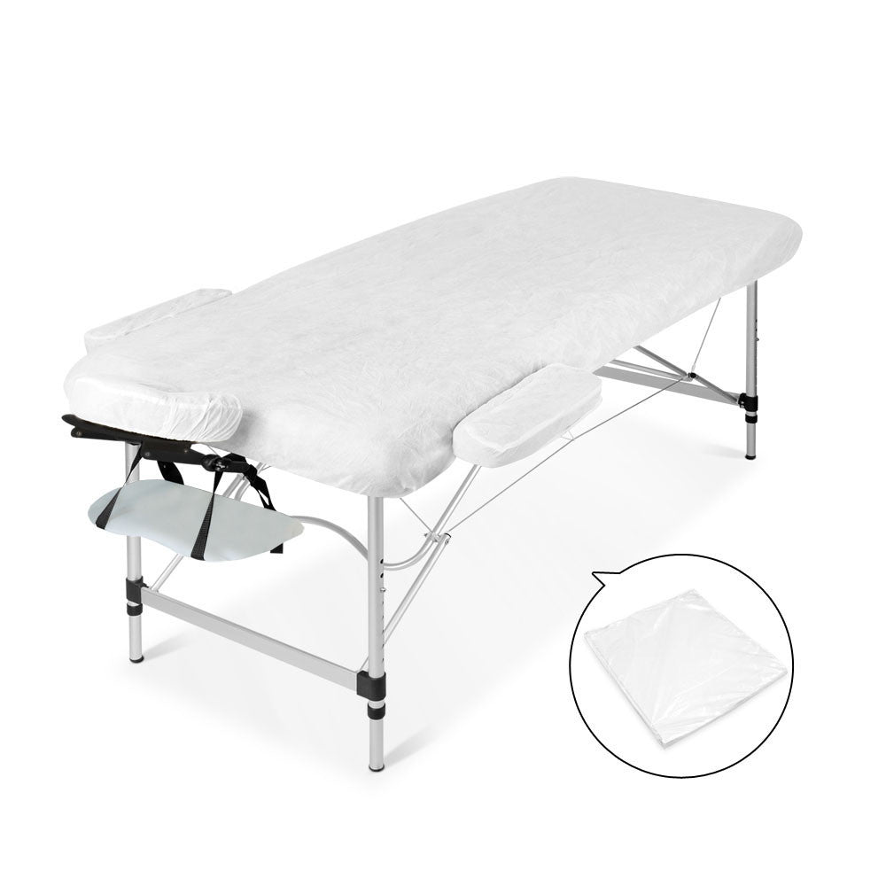 Portable Aluminium 3 Fold Massage Table Chair Bed White 60cm