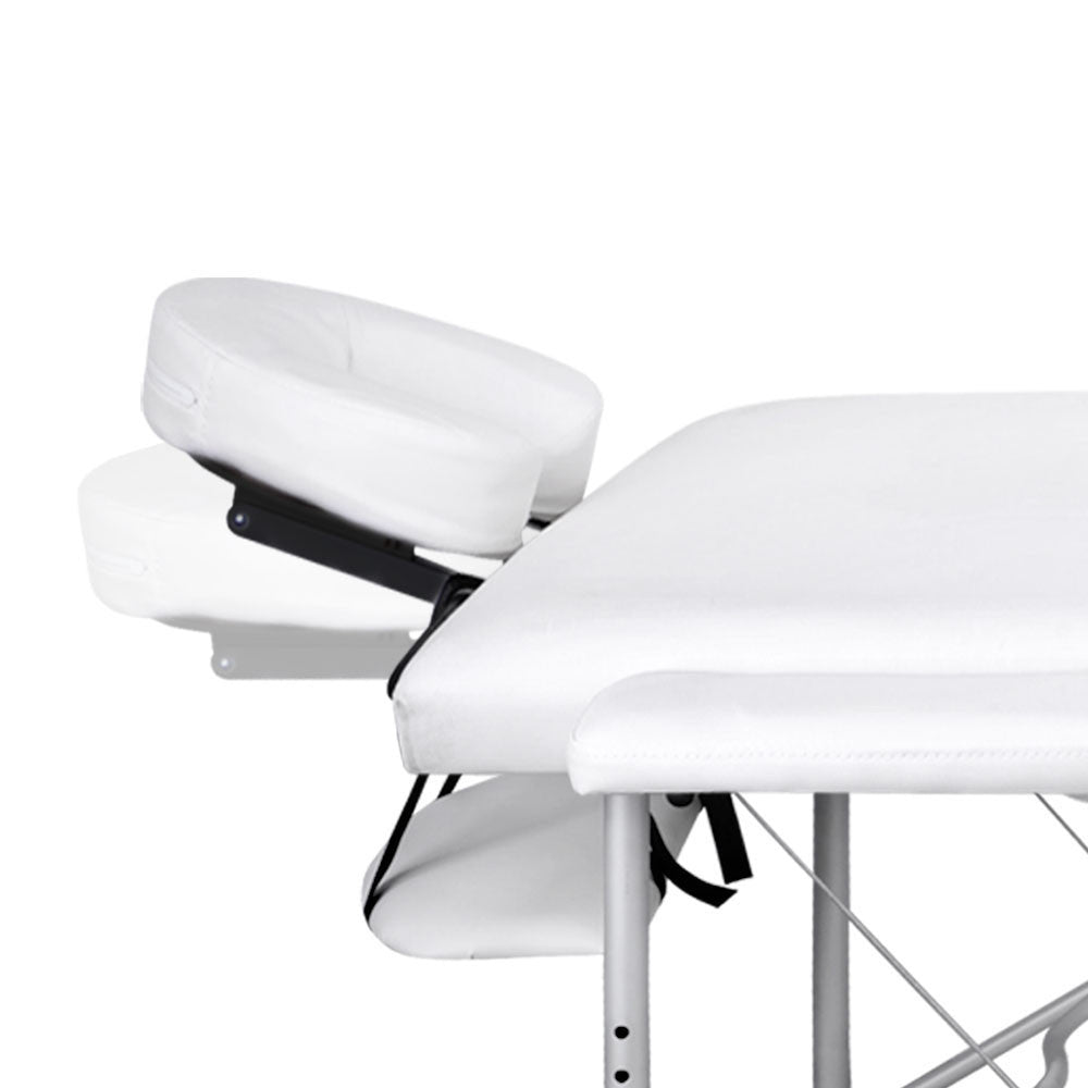 Portable Aluminium 3 Fold Massage Table Chair Bed White 60cm