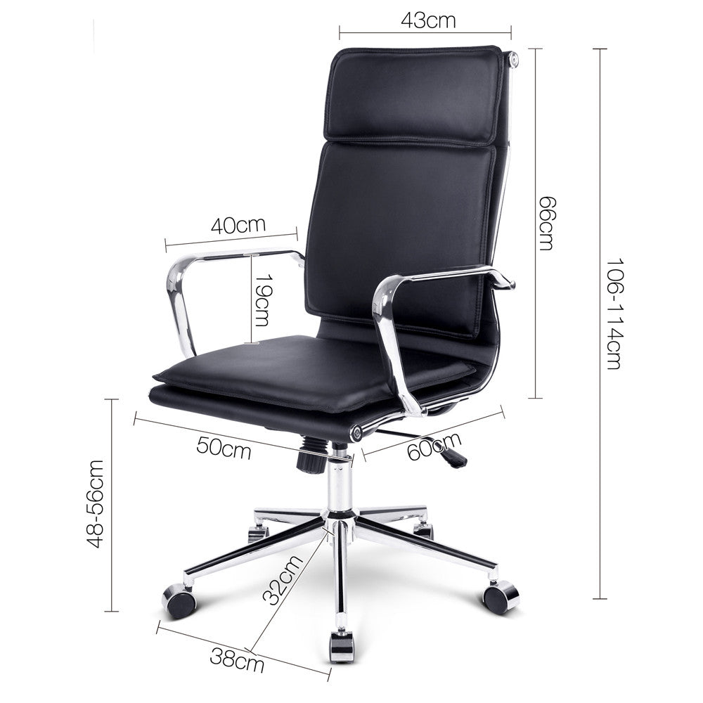 Executive PU Leather Office Computer Chair Black