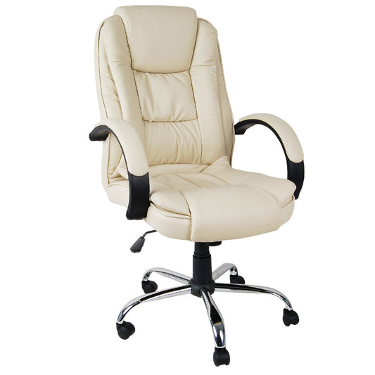 Executive PU Leather Office Computer Chair Beige