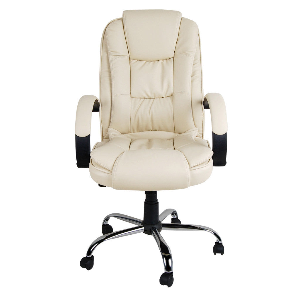 Executive PU Leather Office Computer Chair Beige